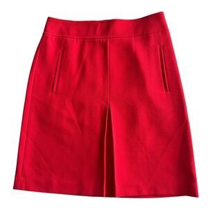 LOFT Ann Taylor Skirt  Red A Line Career Cocktail Size 2 Preppy Business Classic
